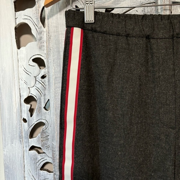 NEW Theory IWG Pull On Pant Charcoal Gray Wool Pacific Flannel Stripe Trouser S - Picture 3 of 7